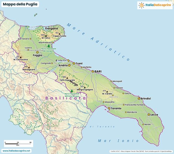 Mappa della Puglia